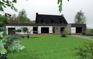 Vue 3D l'ajout d'une extension pour une maison de Ploemeur