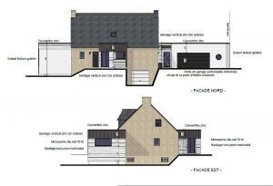 Plan d'extension des façades d'une maison sur Ploemeur